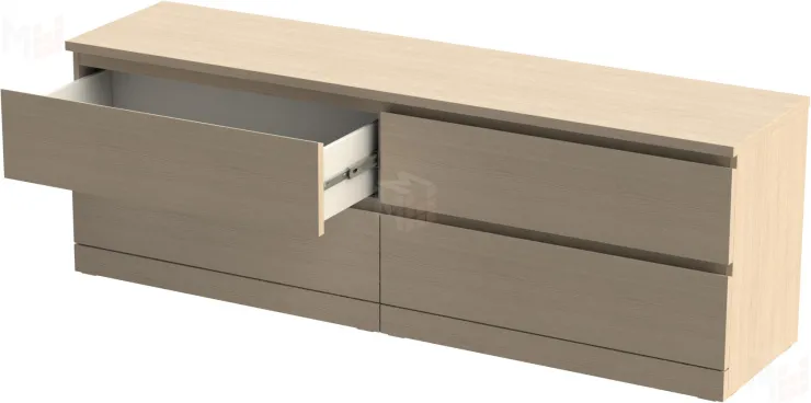 Комод Varma 4D шпон беленый дуб