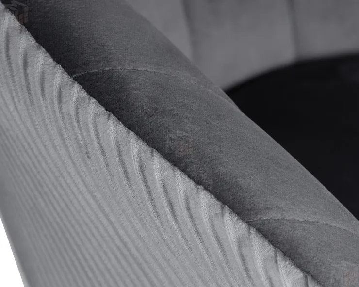 Кресло дизайнерское DOBRIN EDISON BLACK (серый велюр (1922-19))