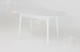 Стол раскладной Хоста с цилиндрическими опорами Белый