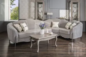 Диван Гравита угловой 3-у-1 серый серебро