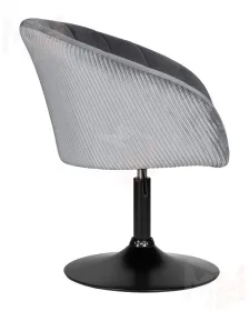 Кресло дизайнерское DOBRIN EDISON BLACK (серый велюр (1922-19))