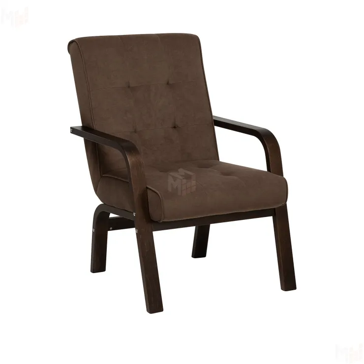 Кресло Leset Модена NEW (Орех текстура/Bingo 07 (коричневый), кант Bingo 07 (коричневый))