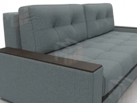 Диван прямой с декором Лига-096 НПБ ( Амур 07 серый/черный )