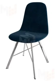 Стул Кассиопея (велюр синий, ноги хром)