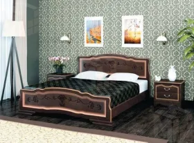 Кровать Карина-6 (160*200) с основанием, орех темный