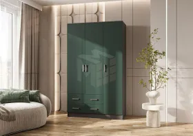 Шкаф 3-х створчатый Миф (графит/изумруд)