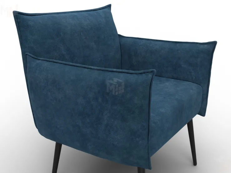 Кресло Лига-083 ( велюр BRUT 11 синий )