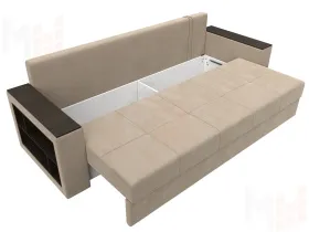 Диван прямой Дубай Лайт полки слева ( Бежевый )