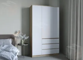 Шкаф Челси 1200 (сонома/белый глянец)