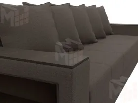 Диван прямой Дубай Лайт полки слева ( Коричневый )