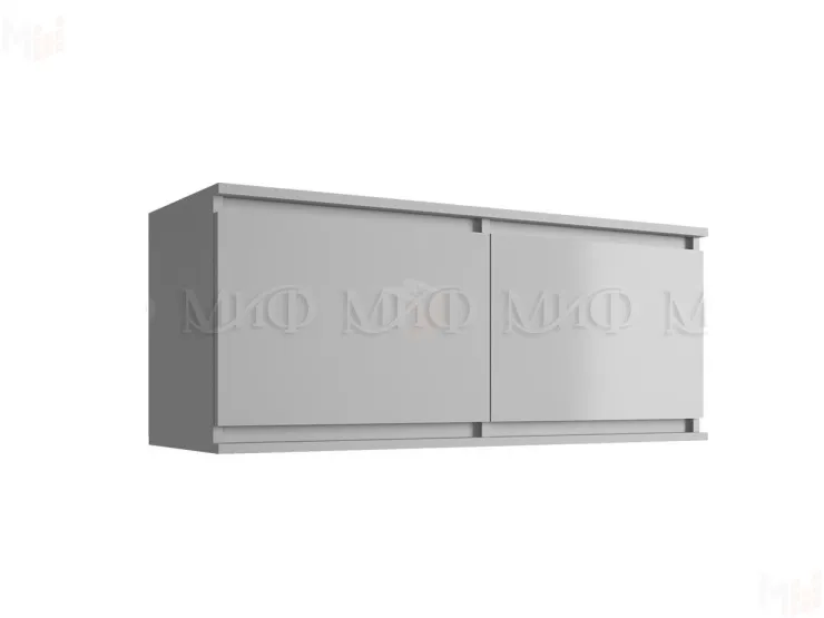 Шкаф Челси 2-х ств с антресолью (белый/белый глянец)