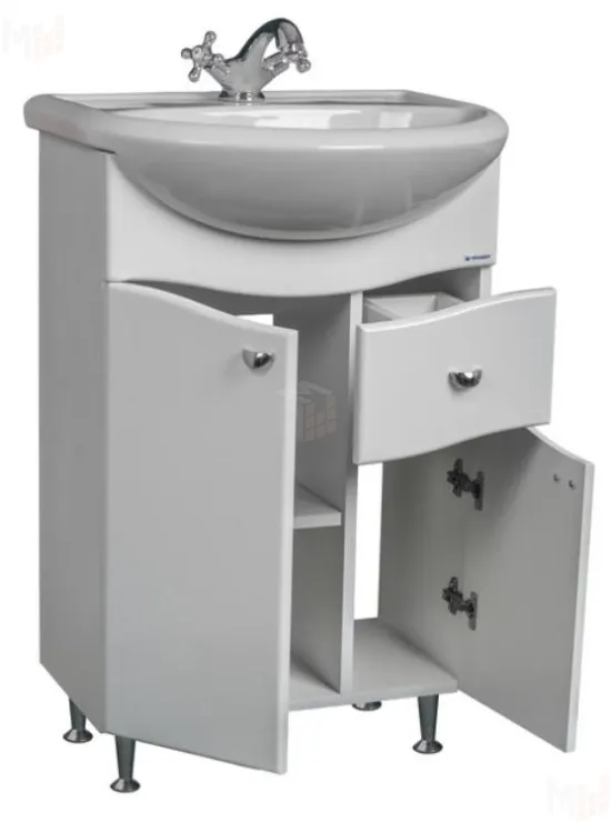 Тумба под умывальник "Уют 60 Волна" с верхним ящиком В1 Айсберг