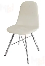 Стул Кассиопея (рогожка белая, ноги хром)