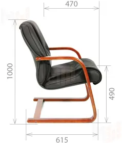 Кресло посетителя CHAIRMAN 653V Натуральная кожа