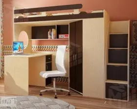 Кровать-чердак Фанки Кидз 3/1 + письменный стол 13/1СВ