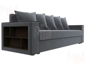 Диван прямой Дубай Лайт полки слева ( Серый )