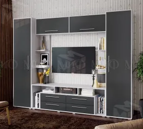 Гостиная Гармония МДФ Белый/Графит софт
