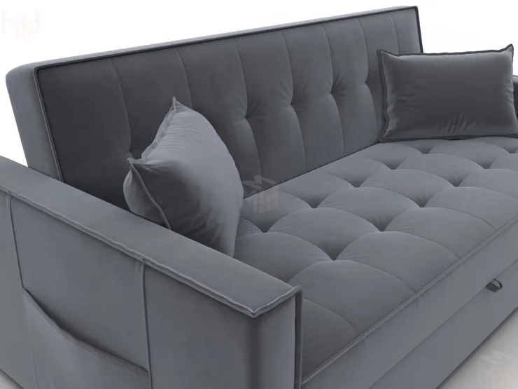 Диван прямой Лига-104 (160) ( SEVEN 17 серый )