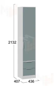 Шкаф для белья Марли - 403.006.000 Белый, Серо-голубой
