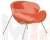 Кресло дизайнерское DOBRIN EMILY (оранжевая ткань AF, хромированная сталь)