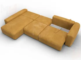 Диван угловой Лига-066 НПБ Лонг угол левый ( BRUT 10 желтый )