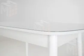 Стол раскладной Хоста с цилиндрическими опорами Белый