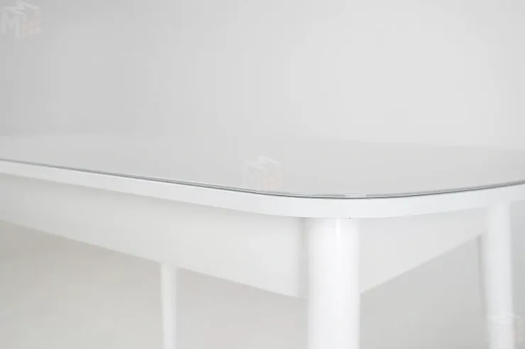 Стол раскладной Хоста с цилиндрическими опорами Белый