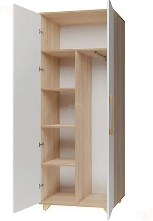 Шкаф 2-х створчатый Копенгаген (дуб сонома/белый матовый)