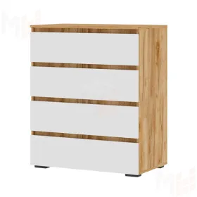 Комод Хелен КМ 02 802 4 ящика  (крафт золотой/белый)