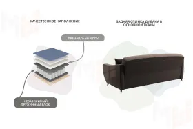 Диван-книжка Лига-095 НПБ ( SEVEN 727 коричневый )