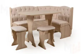 Кухонный уголок Орхидея Люкс (ясень/флок Карамель)