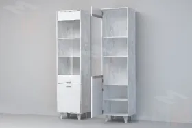 Пенал ПС-1 Эго на ножках Бетон Светлый/Белый Глянец