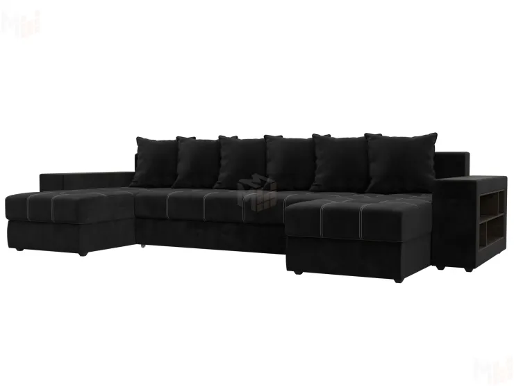 Диван П-образный Дубай полки справа