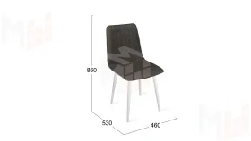 Стул Хьюго К1С Белый матовый, Велюр Confetti  Stone