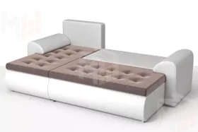 Угловой диван Ванкувер (левый)  Белый, Коричневый