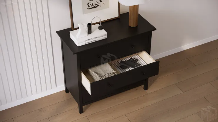 Комод КЫМОР 3 ящика черный