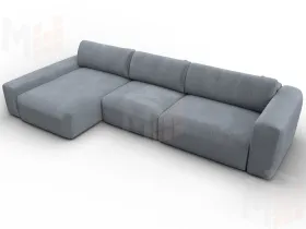 Диван угловой Лига-066 НПБ Лонг угол левый ( TOWER 10 серый )