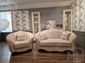 Диван Лара 2х местный бежевый золото