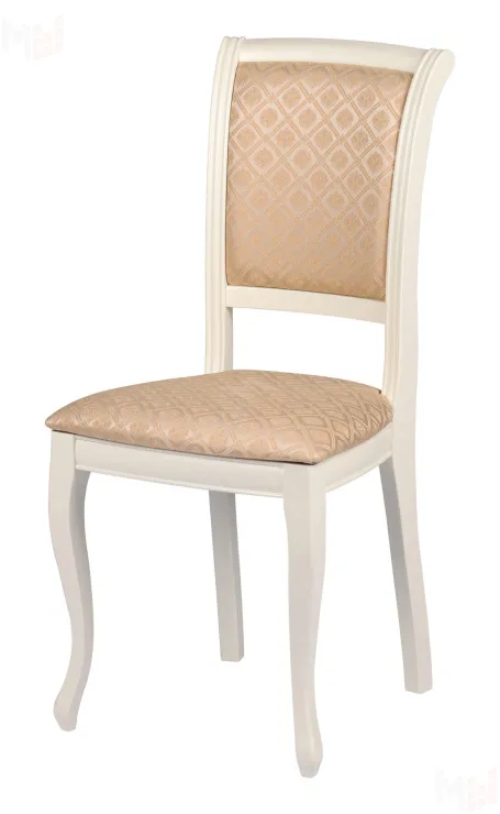 Обеденная группа стол Анфея 110 Слоновая кость и 4 стула Арктос Слоновая кость/Бежевый жаккард