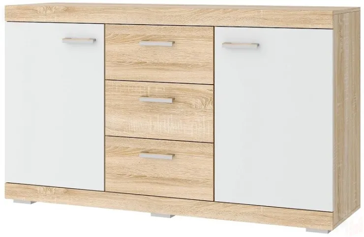 Комод Соната КС-1500 Сонома-Белый глянец