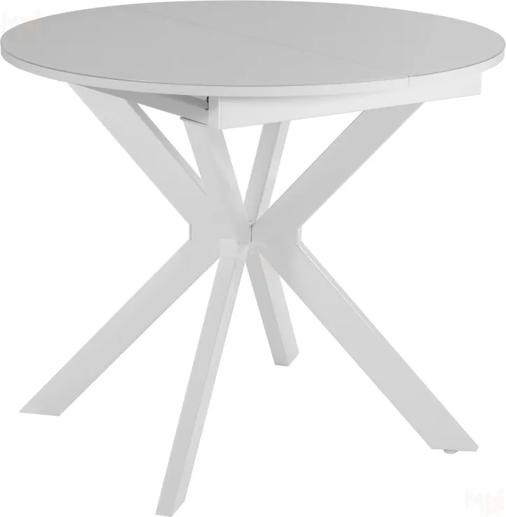 Стол раскладной стеклянный Вега Лофт D90 Белый