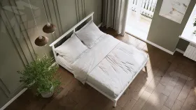 Кровать из массива Войвыв 160*200 белая