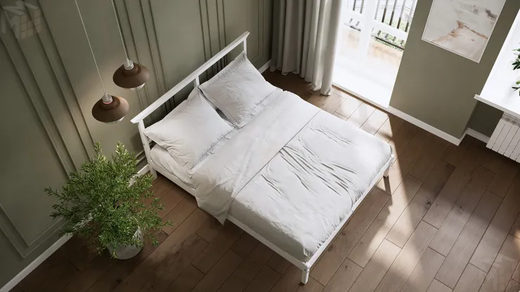 Кровать из массива Войвыв 160*200 белая