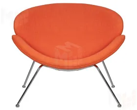 Кресло дизайнерское DOBRIN EMILY (оранжевая ткань AF, хромированная сталь)