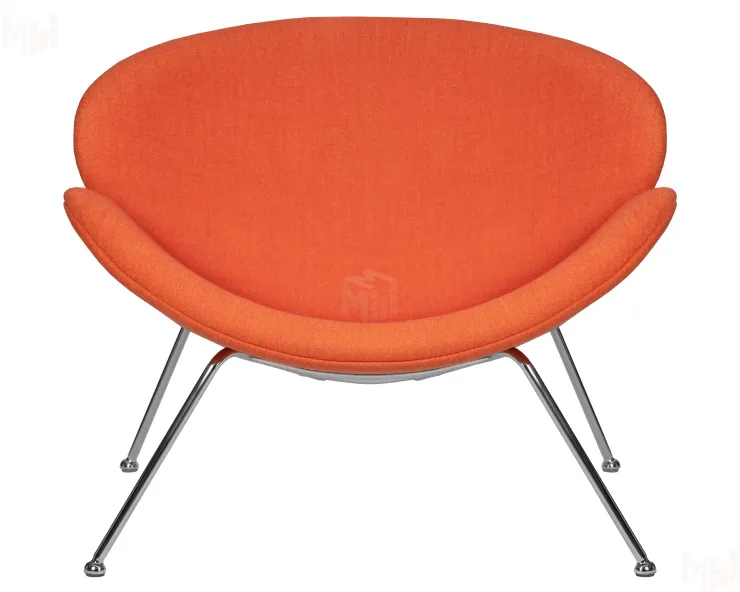 Кресло дизайнерское DOBRIN EMILY (оранжевая ткань AF, хромированная сталь)