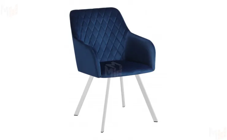 Кресло поворотное Барли Confetti blue/белый