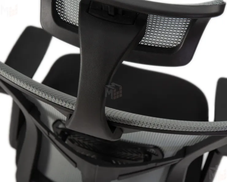 Офисное кресло для персонала DOBRIN NIXON (чёрный, серая сетка)