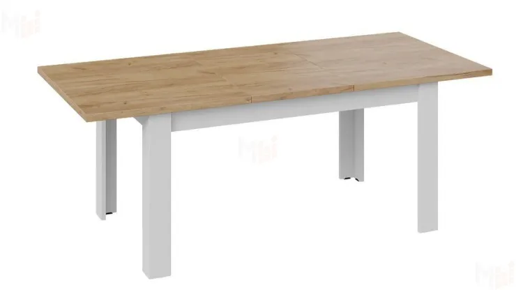 Стол обеденный Ванкувер тип 1  Белый, Дуб Крафт золотой