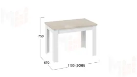 Стол раздвижной Промо  тип 4 Белый, Дуб Сонома светлый