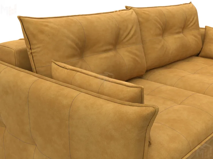 Диван прямой Лига-100 НПБ ( BRUT 10 желтый )